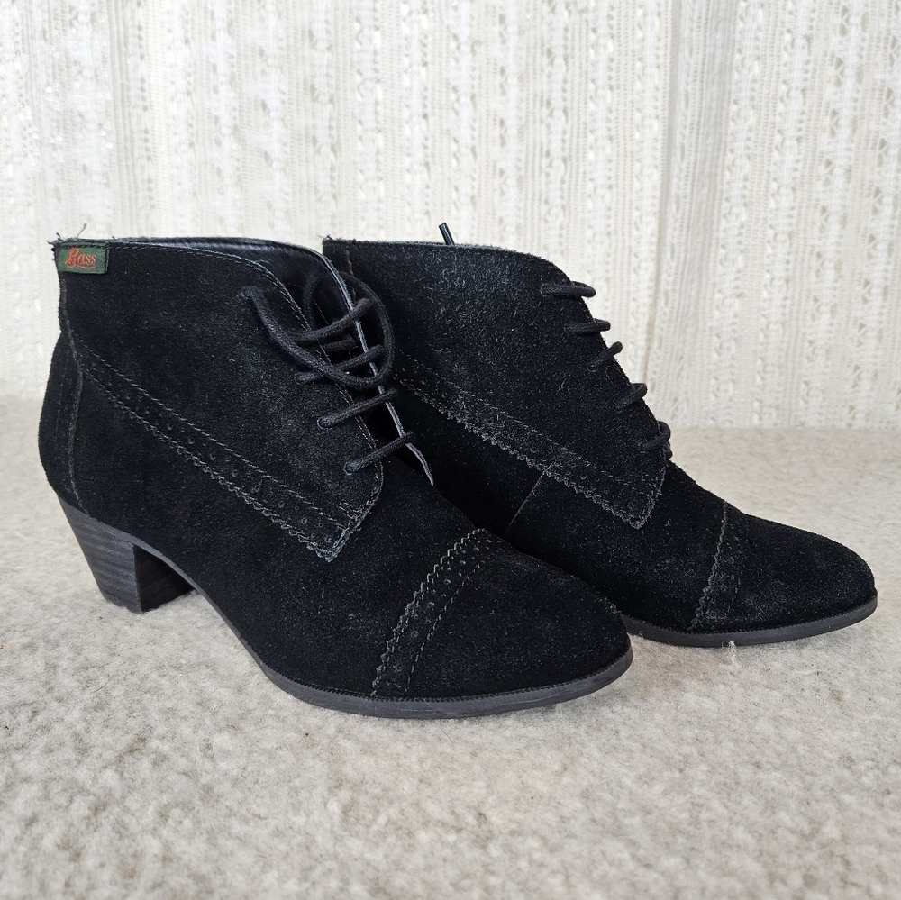 GH Bass and Co. Black Porter Suede Oxford Ankle Booties Size 7